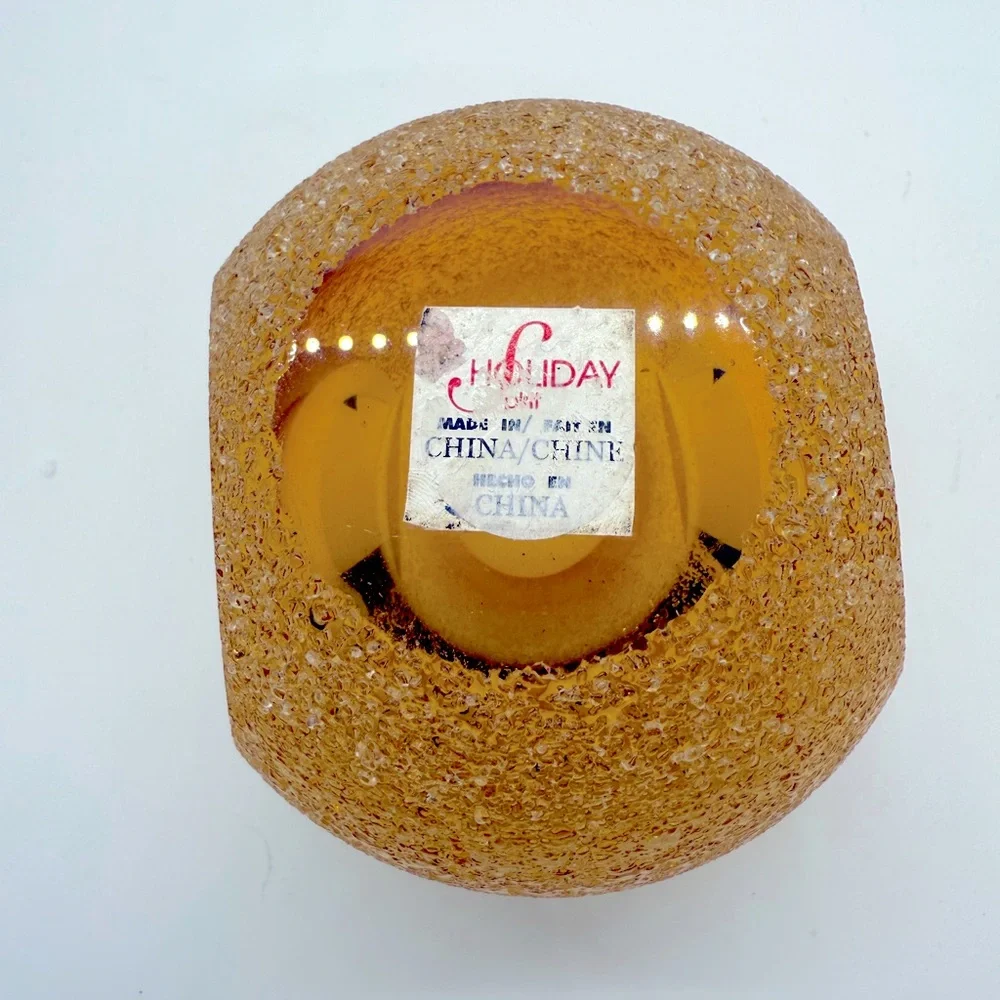 Fifth avenue glass amber frosted Tea‎ Light votive candle holder Geode